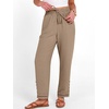 image:imageANRABESS Womens Casual Cropped Pants Drawstring Elastic Waist Ankle Trousers Comfy for Lounge Office Versatile Daily WearYellow Khaki