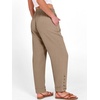 image:imageANRABESS Womens Casual Cropped Pants Drawstring Elastic Waist Ankle Trousers Comfy for Lounge Office Versatile Daily WearYellow Khaki