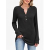image:imageANRABESS Womens Long Sleeve Henley Shirts 2026 Fall Tunic Tops Ribbed Knit Lightweight Sweaters Dressy Casual Blouse OutfitsBlack