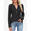 image:imageANRABESS Womens Long Sleeve Henley Shirts 2026 Fall Tunic Tops Ribbed Knit Lightweight Sweaters Dressy Casual Blouse OutfitsBlack