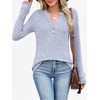 image:imageANRABESS Womens Long Sleeve Henley Shirts 2026 Fall Tunic Tops Ribbed Knit Lightweight Sweaters Dressy Casual Blouse OutfitsBlue