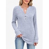 image:imageANRABESS Womens Long Sleeve Henley Shirts 2026 Fall Tunic Tops Ribbed Knit Lightweight Sweaters Dressy Casual Blouse OutfitsBlue