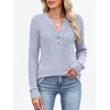 image:imageANRABESS Womens Long Sleeve Henley Shirts 2026 Fall Tunic Tops Ribbed Knit Lightweight Sweaters Dressy Casual Blouse OutfitsBlue
