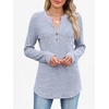 image:imageANRABESS Womens Long Sleeve Henley Shirts 2026 Fall Tunic Tops Ribbed Knit Lightweight Sweaters Dressy Casual Blouse OutfitsBlue