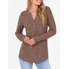 image:imageANRABESS Womens Long Sleeve Henley Shirts 2026 Fall Tunic Tops Ribbed Knit Lightweight Sweaters Dressy Casual Blouse OutfitsBrown