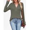 image:imageANRABESS Womens Long Sleeve Henley Shirts 2026 Fall Tunic Tops Ribbed Knit Lightweight Sweaters Dressy Casual Blouse OutfitsDeep Green