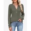 image:imageANRABESS Womens Long Sleeve Henley Shirts 2026 Fall Tunic Tops Ribbed Knit Lightweight Sweaters Dressy Casual Blouse OutfitsDeep Green