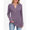 image:imageANRABESS Womens Long Sleeve Henley Shirts 2026 Fall Tunic Tops Ribbed Knit Lightweight Sweaters Dressy Casual Blouse OutfitsPurple