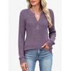image:imageANRABESS Womens Long Sleeve Henley Shirts 2026 Fall Tunic Tops Ribbed Knit Lightweight Sweaters Dressy Casual Blouse OutfitsPurple