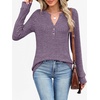 image:imageANRABESS Womens Long Sleeve Henley Shirts 2026 Fall Tunic Tops Ribbed Knit Lightweight Sweaters Dressy Casual Blouse OutfitsPurple