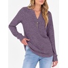 image:imageANRABESS Womens Long Sleeve Henley Shirts 2026 Fall Tunic Tops Ribbed Knit Lightweight Sweaters Dressy Casual Blouse OutfitsPurple