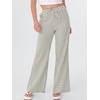 image:imageANRABESS Womens Striped Gingham Pants 2026 Spring Pajama Lounge Boxer Pants Casual Wide Leg Drawstring PJ Bottoms TrousersArmy Green White Plaid