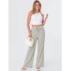 image:imageANRABESS Womens Striped Gingham Pants 2026 Spring Pajama Lounge Boxer Pants Casual Wide Leg Drawstring PJ Bottoms TrousersArmy Green White Plaid