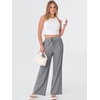 image:imageANRABESS Womens Striped Gingham Pants 2026 Spring Pajama Lounge Boxer Pants Casual Wide Leg Drawstring PJ Bottoms TrousersBlack White Plaid