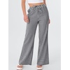 image:imageANRABESS Womens Striped Gingham Pants 2026 Spring Pajama Lounge Boxer Pants Casual Wide Leg Drawstring PJ Bottoms TrousersBlack White Plaid