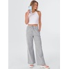 image:imageANRABESS Womens Striped Gingham Pants 2026 Spring Pajama Lounge Boxer Pants Casual Wide Leg Drawstring PJ Bottoms TrousersBlack White Stripe