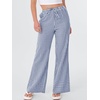 image:imageANRABESS Womens Striped Gingham Pants 2026 Spring Pajama Lounge Boxer Pants Casual Wide Leg Drawstring PJ Bottoms TrousersBlue White Plaid