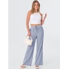 image:imageANRABESS Womens Striped Gingham Pants 2026 Spring Pajama Lounge Boxer Pants Casual Wide Leg Drawstring PJ Bottoms TrousersBlue White Plaid