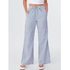 image:imageANRABESS Womens Striped Gingham Pants 2026 Spring Pajama Lounge Boxer Pants Casual Wide Leg Drawstring PJ Bottoms TrousersBlue White Stripe