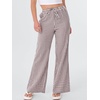 image:imageANRABESS Womens Striped Gingham Pants 2026 Spring Pajama Lounge Boxer Pants Casual Wide Leg Drawstring PJ Bottoms TrousersBrown White Plaid