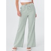 image:imageANRABESS Womens Striped Gingham Pants 2026 Spring Pajama Lounge Boxer Pants Casual Wide Leg Drawstring PJ Bottoms TrousersGreen White Plaid