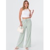 image:imageANRABESS Womens Striped Gingham Pants 2026 Spring Pajama Lounge Boxer Pants Casual Wide Leg Drawstring PJ Bottoms TrousersGreen White Plaid