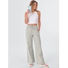 image:imageANRABESS Womens Striped Gingham Pants 2026 Spring Pajama Lounge Boxer Pants Casual Wide Leg Drawstring PJ Bottoms TrousersGreen White Stripe