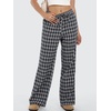 image:imageANRABESS Womens Striped Gingham Pants 2026 Spring Pajama Lounge Boxer Pants Casual Wide Leg Drawstring PJ Bottoms TrousersMulti Black Plaid