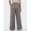 image:imageANRABESS Womens Striped Gingham Pants 2026 Spring Pajama Lounge Boxer Pants Casual Wide Leg Drawstring PJ Bottoms TrousersMulti Coffee Plaid