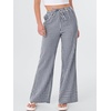 image:imageANRABESS Womens Striped Gingham Pants 2026 Spring Pajama Lounge Boxer Pants Casual Wide Leg Drawstring PJ Bottoms TrousersNavy Blue White Plaid