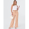 image:imageANRABESS Womens Striped Gingham Pants 2026 Spring Pajama Lounge Boxer Pants Casual Wide Leg Drawstring PJ Bottoms TrousersOrange White Plaid