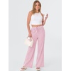 image:imageANRABESS Womens Striped Gingham Pants 2026 Spring Pajama Lounge Boxer Pants Casual Wide Leg Drawstring PJ Bottoms TrousersPink White Plaid