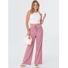 image:imageANRABESS Womens Striped Gingham Pants 2026 Spring Pajama Lounge Boxer Pants Casual Wide Leg Drawstring PJ Bottoms TrousersRed White Plaid