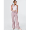 image:imageANRABESS Womens Striped Gingham Pants 2026 Spring Pajama Lounge Boxer Pants Casual Wide Leg Drawstring PJ Bottoms TrousersRed White Stripe