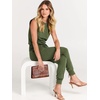 image:imageANRABESS Womens Summer Sleeveless Jumpsuits Casual Dressy Stretchy Crewneck Rompers One Piece Outfits Fall Fashion 2026Army Green