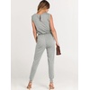 image:imageANRABESS Womens Summer Sleeveless Jumpsuits Casual Dressy Stretchy Crewneck Rompers One Piece Outfits Fall Fashion 2026Gray