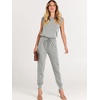 image:imageANRABESS Womens Summer Sleeveless Jumpsuits Casual Dressy Stretchy Crewneck Rompers One Piece Outfits Fall Fashion 2026Gray