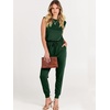 image:imageANRABESS Womens Summer Sleeveless Jumpsuits Casual Dressy Stretchy Crewneck Rompers One Piece Outfits Fall Fashion 2026Green