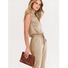 image:imageANRABESS Womens Summer Sleeveless Jumpsuits Casual Dressy Stretchy Crewneck Rompers One Piece Outfits Fall Fashion 2026Khaki