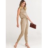 image:imageANRABESS Womens Summer Sleeveless Jumpsuits Casual Dressy Stretchy Crewneck Rompers One Piece Outfits Fall Fashion 2026Khaki