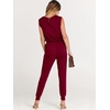 image:imageANRABESS Womens Summer Sleeveless Jumpsuits Casual Dressy Stretchy Crewneck Rompers One Piece Outfits Fall Fashion 2026Wine Red