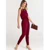 image:imageANRABESS Womens Summer Sleeveless Jumpsuits Casual Dressy Stretchy Crewneck Rompers One Piece Outfits Fall Fashion 2026Wine Red