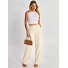image:imageANRABESS Womens Wide Leg Business Casual Pants 2026 High Elastic Waisted Loose Fit Work Office Trousers Slacks OutfitsApricot