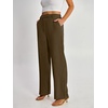 image:imageANRABESS Womens Wide Leg Business Casual Pants 2026 High Elastic Waisted Loose Fit Work Office Trousers Slacks OutfitsCoffee