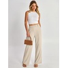 image:imageANRABESS Womens Wide Leg Business Casual Pants 2026 High Elastic Waisted Loose Fit Work Office Trousers Slacks OutfitsKhaki