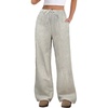 image:imageANRABESS Womens Striped Gingham Pants 2026 Spring Pajama Lounge Boxer Pants Casual Wide Leg Drawstring PJ Bottoms TrousersGreen White Stripe