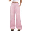 image:imageANRABESS Womens Striped Gingham Pants 2026 Spring Pajama Lounge Boxer Pants Casual Wide Leg Drawstring PJ Bottoms TrousersPink White Plaid