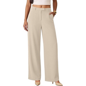 image:imageANRABESS Womens Wide Leg Business Casual Pants 2026 High Elastic Waisted Loose Fit Work Office Trousers Slacks OutfitsKhaki