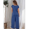 image:imageANRABESS Jumpsuits for Women 2026 Summer Casual Loose Cap Sleeve Crewneck Wide Leg Rompers Jumper One Piece Beach OutfitsBlue