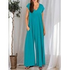 image:imageANRABESS Jumpsuits for Women 2026 Summer Casual Loose Cap Sleeve Crewneck Wide Leg Rompers Jumper One Piece Beach OutfitsLake